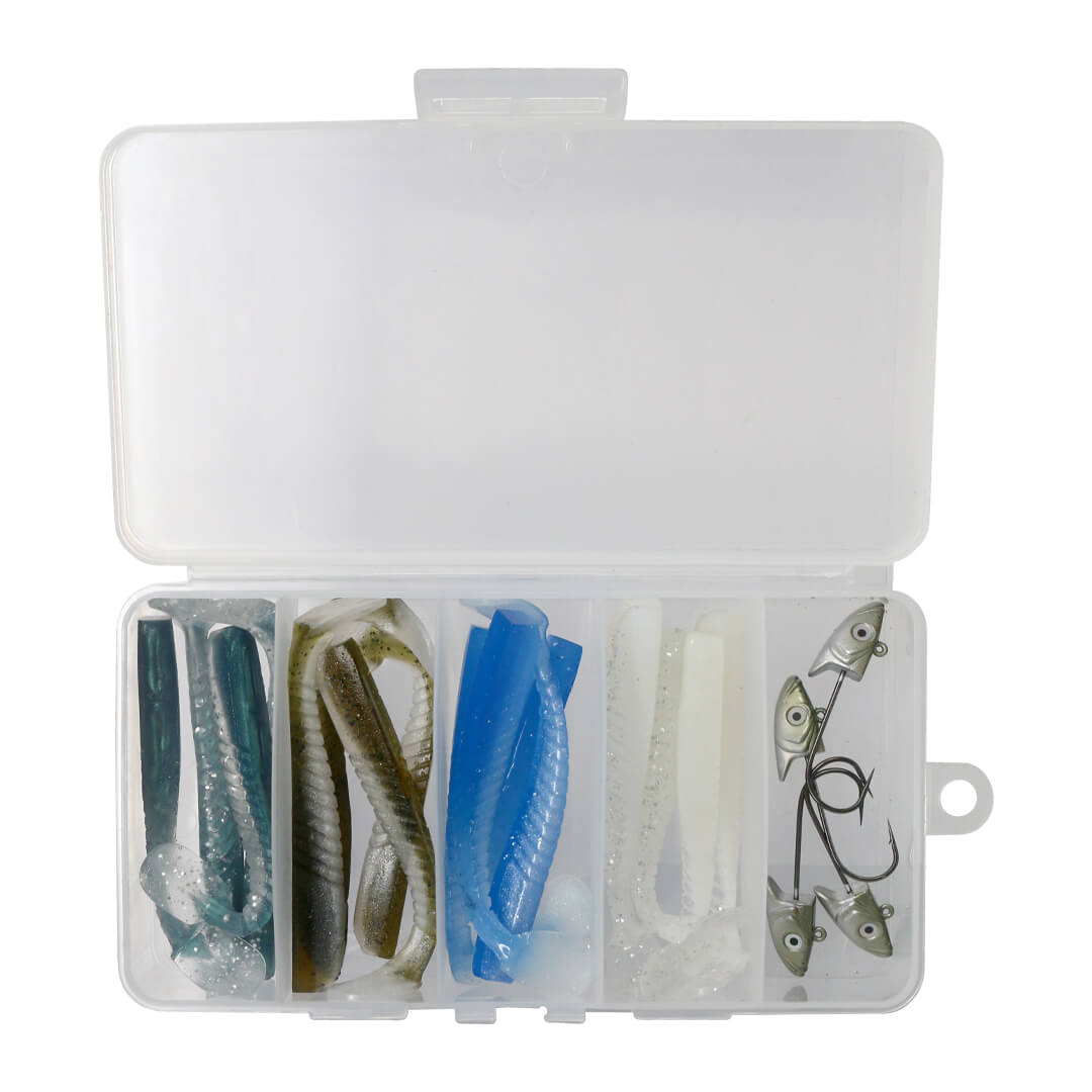 Axia Mighty Eel Kit  Soft Fishing Lure Set With Box