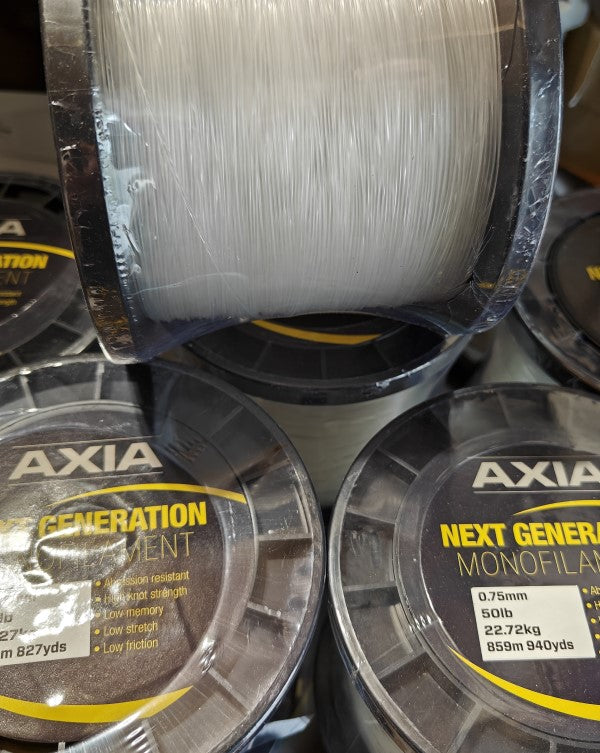 Axia Bulk Spools Extra Strong Clear Mono Fishing Line 50lb - 80lb Sizes