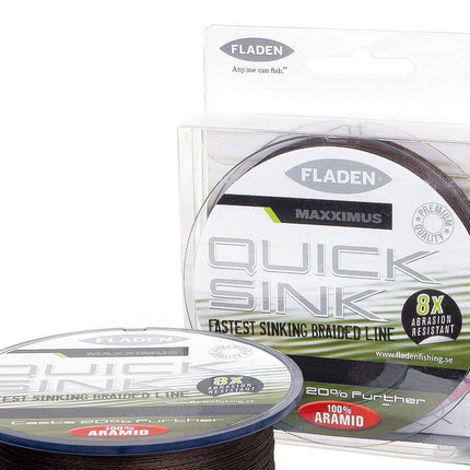 Fladen Quick Sink 8X Fishing Braid Line 150m Spool 20lb