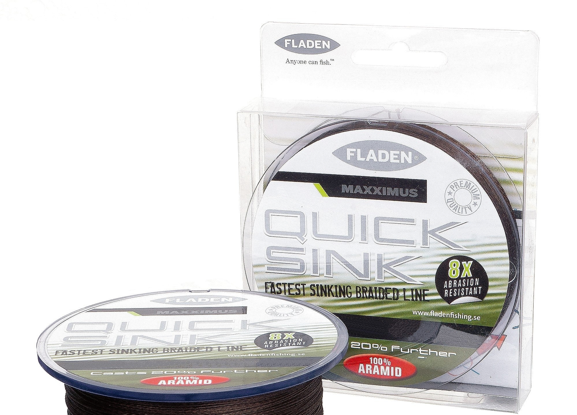 Fladen Quick Sink 8X Fishing Braid Line 150m Spool 20lb