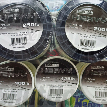 SeaTech Heavy Mono Fishing Line 100lb 125lb 150lb 200lb and 250lb Sizes