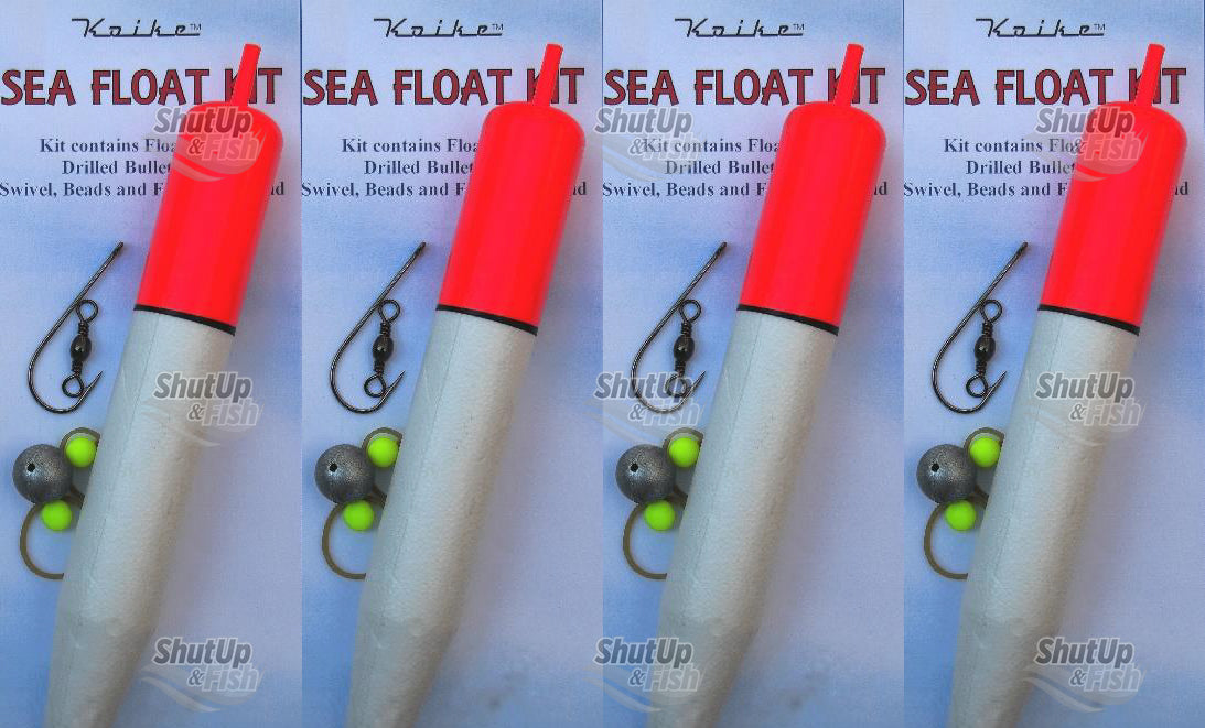 4 x Koike Large Sea / Pike Fishing Complete Sliding Float Kits 19cm
