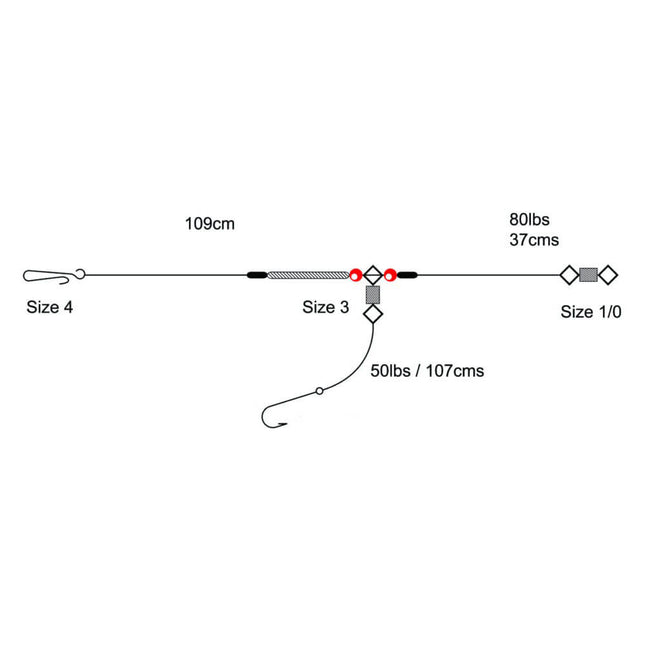 Tronixpro 1 Hook Clipped Sea Fishing Rigs
