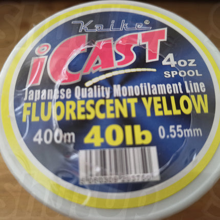 Koike i-Cast Fluorescent Yellow Quality Fishing Line 20lb to 80lb Sizes