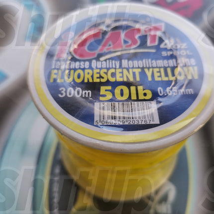 Koike i-Cast Fluorescent Yellow Quality Fishing Line 20lb to 80lb Sizes
