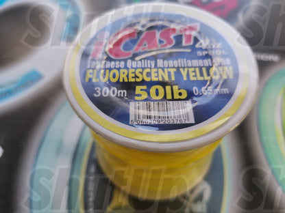 Koike i-Cast Fluorescent Yellow Quality Fishing Line 20lb to 80lb Sizes
