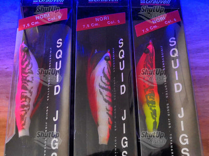 Bulk Buy 3 x Grauvell Nori Squid Jigs Fishing Lures Various Colours