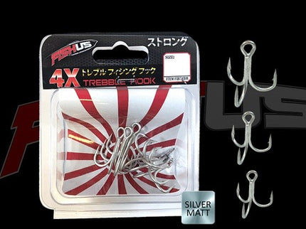 Fishus Lures Replacement Treble Fishing Hooks 6 Per Pack