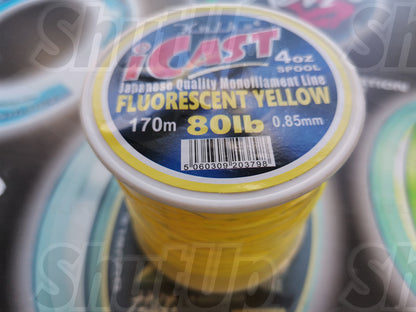 Koike i-Cast Fluorescent Yellow Quality Fishing Line 20lb to 80lb Sizes