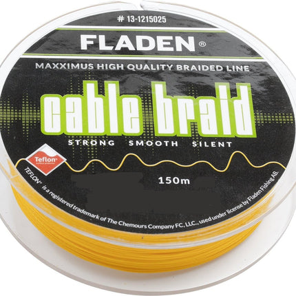 Fladen Cable Braid Yellow High Quality Braided Fishing Line 150m