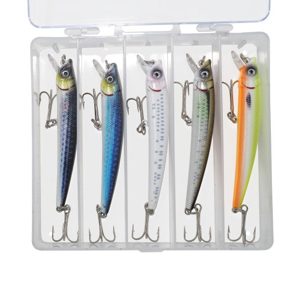 Axia Shallow Floating Topwater Fishing Lures 95mm 8g - 5 Lures In Box