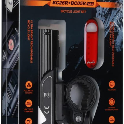 Fenix BC26R Bicycle Bike Light With Free BC05R Rear Light Gift Set