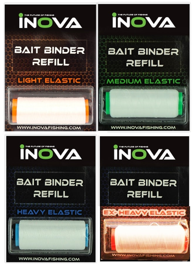 Inova Bait Binder Refills - Fishing Bait Elastic 100m Spools