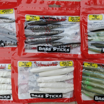 Sidewinder Fishing Lures Bass Sticks 12g And 22g Various Colours