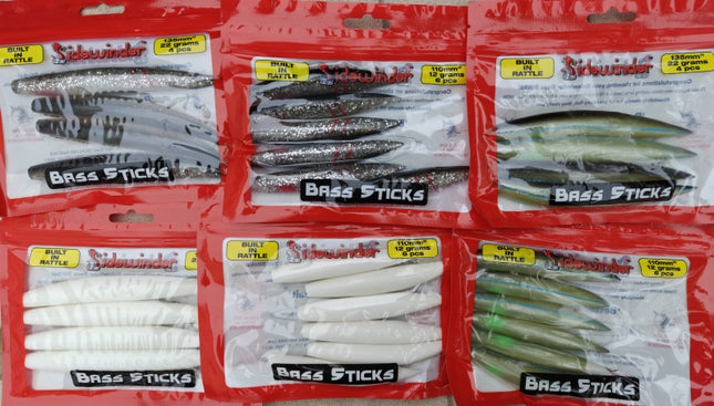 Sidewinder Fishing Lures Bass Sticks 12g And 22g Various Colours