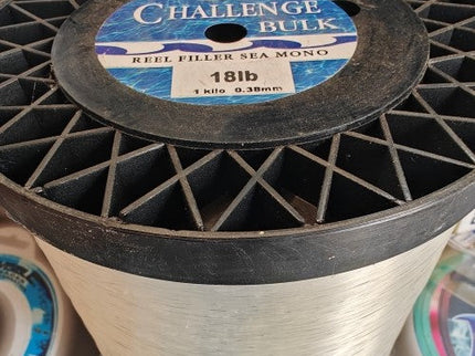 Bulk Fishing Reel Filler Spool - Challenge Clear Fishing Line 18lb 6600m