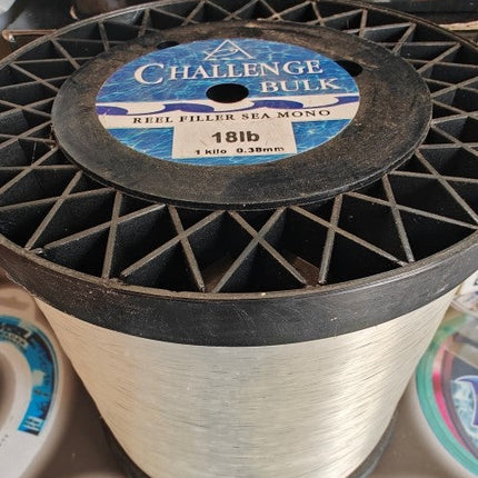 Bulk Fishing Reel Filler Spool - Challenge Clear Fishing Line 18lb 6600m