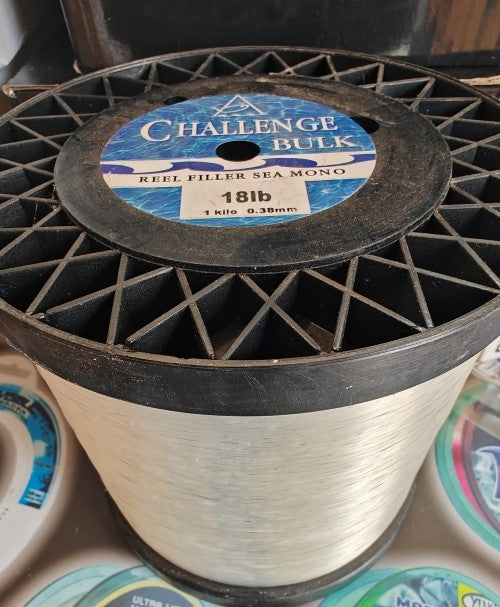 Bulk Reel Filler Spool - Challenge Clear Fishing Line 18lb 6600m