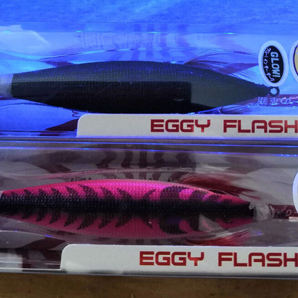 Fishus Eggy Flash Squid Fishing Lures Bundle - Black and Violet Colours