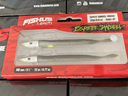 Fishus Lures Espetit Sandeel Bass Fishing Lures 2 Per Pack 14cm 22g