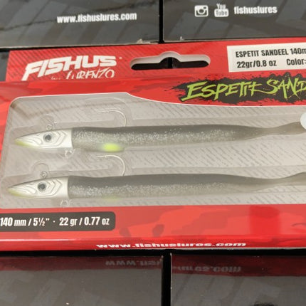 Fishus Lures Espetit Sandeel Bass Fishing Lures 2 Per Pack 14cm 22g