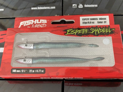 Fishus Lures Espetit Sandeel Bass Fishing Lures 2 Per Pack 14cm 22g