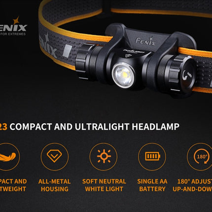 Fenix HM23 Head Torch AA Headlamp 240 Lumens