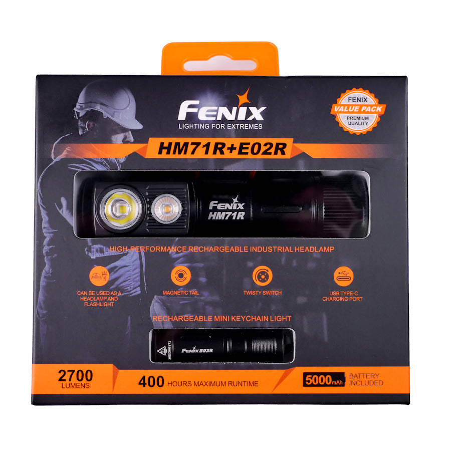 Fenix HM71R Head Torch and Free E02R Mini Torch