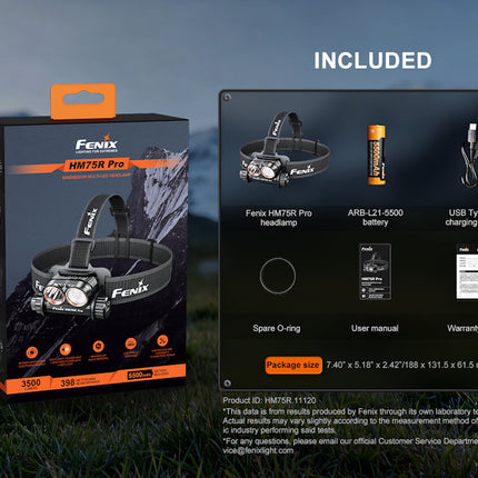 Fenix HM75R Pro Headlamp 3500 Lumens 5 Year UK Warranty