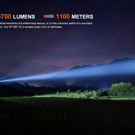 Fenix HT18R V2 Rechargeable Long Range LED Torch