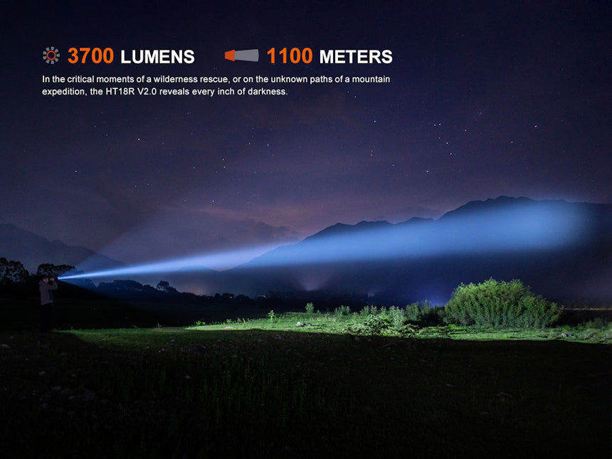 Fenix HT18R V2 Rechargeable Long Range LED Torch