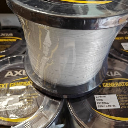 Axia Bulk Spools Extra Strong Clear Mono Fishing Line 50lb - 80lb Sizes