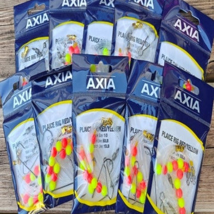 Axia Sea Fishing Plaice Rig Red/Yellow | Size 1/0 Bulk Packs