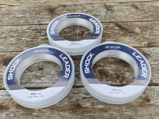 Axia Sea Fishing Shock Leader Line - Clear - 100m Spools