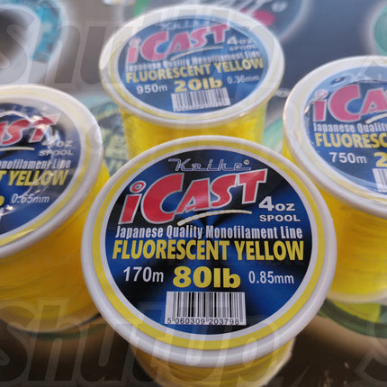 Koike i-Cast Fluorescent Yellow Quality Fishing Line 20lb to 80lb Sizes