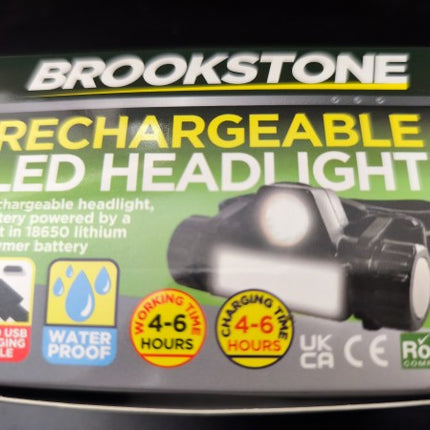 Brookstone Rechargeable COB Led Headlight Torch