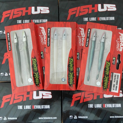Fishus Lures Espetit Sandeel Bass Fishing Lures 2 Per Pack 14cm 22g