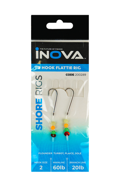 INOVA 2 Hook Flattie Sea Fishing Rig With Beads