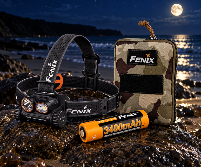Fenix HM65R Niteray Head Torch + Spare Battery And Case