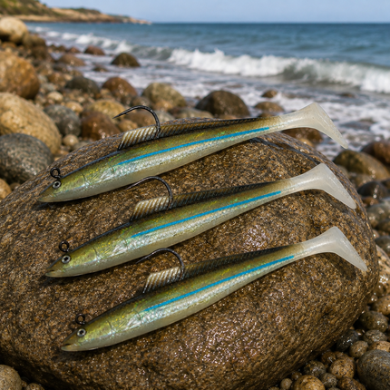 Sidewinder Fishing Lures Sandeels | 6" | 25g Super Natural 3 Per Pack