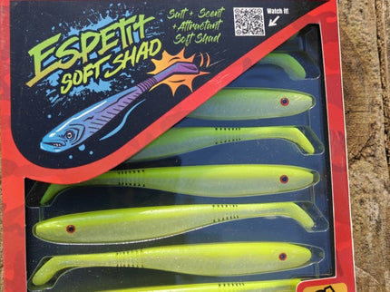 Fishus Espetit Soft Shads Bass Fishing Lures 12cm 9.7g - 8 Lures Per Pack
