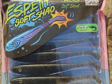 Fishus Espetit Soft Shads Bass Fishing Lures 12cm 9.7g - 8 Lures Per Pack