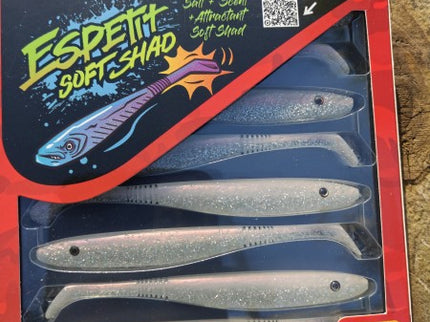 Fishus Espetit Soft Shads Bass Fishing Lures 12cm 9.7g - 8 Lures Per Pack