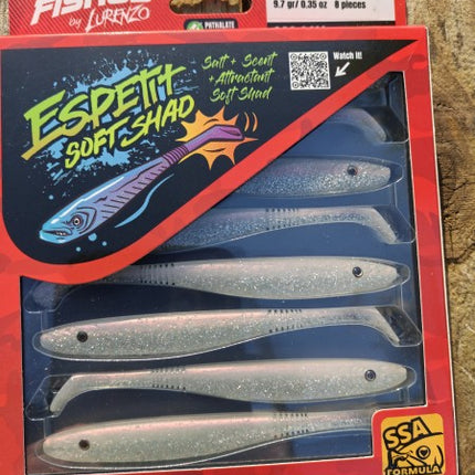Fishus Espetit Soft Shads Bass Fishing Lures 12cm 9.7g - 8 Lures Per Pack