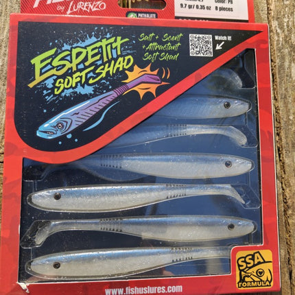 Fishus Espetit Soft Shads Bass Fishing Lures 12cm 9.7g - 8 Lures Per Pack