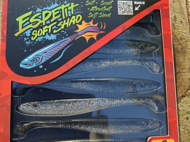 Fishus Espetit Soft Shads Bass Fishing Lures 12cm 9.7g - 8 Lures Per Pack