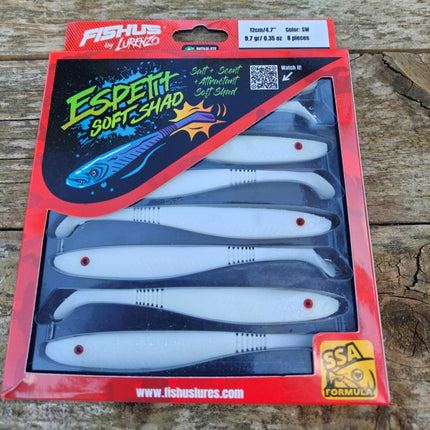 Fishus Espetit Soft Shads Bass Fishing Lures 12cm 9.7g - 8 Lures Per Pack