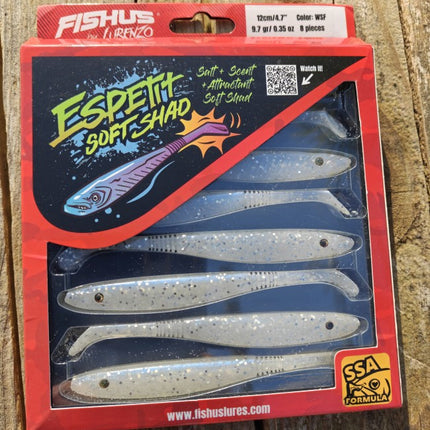 Fishus Espetit Soft Shads Bass Fishing Lures 12cm 9.7g - 8 Lures Per Pack