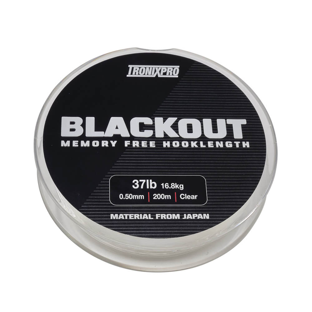 Tronixpro Blackout Memory Free Hook Length Fishing Line Clear 200m Spool