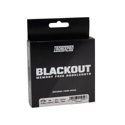 Tronixpro Blackout Memory Free Hook Length Fishing Line Clear 200m Spool